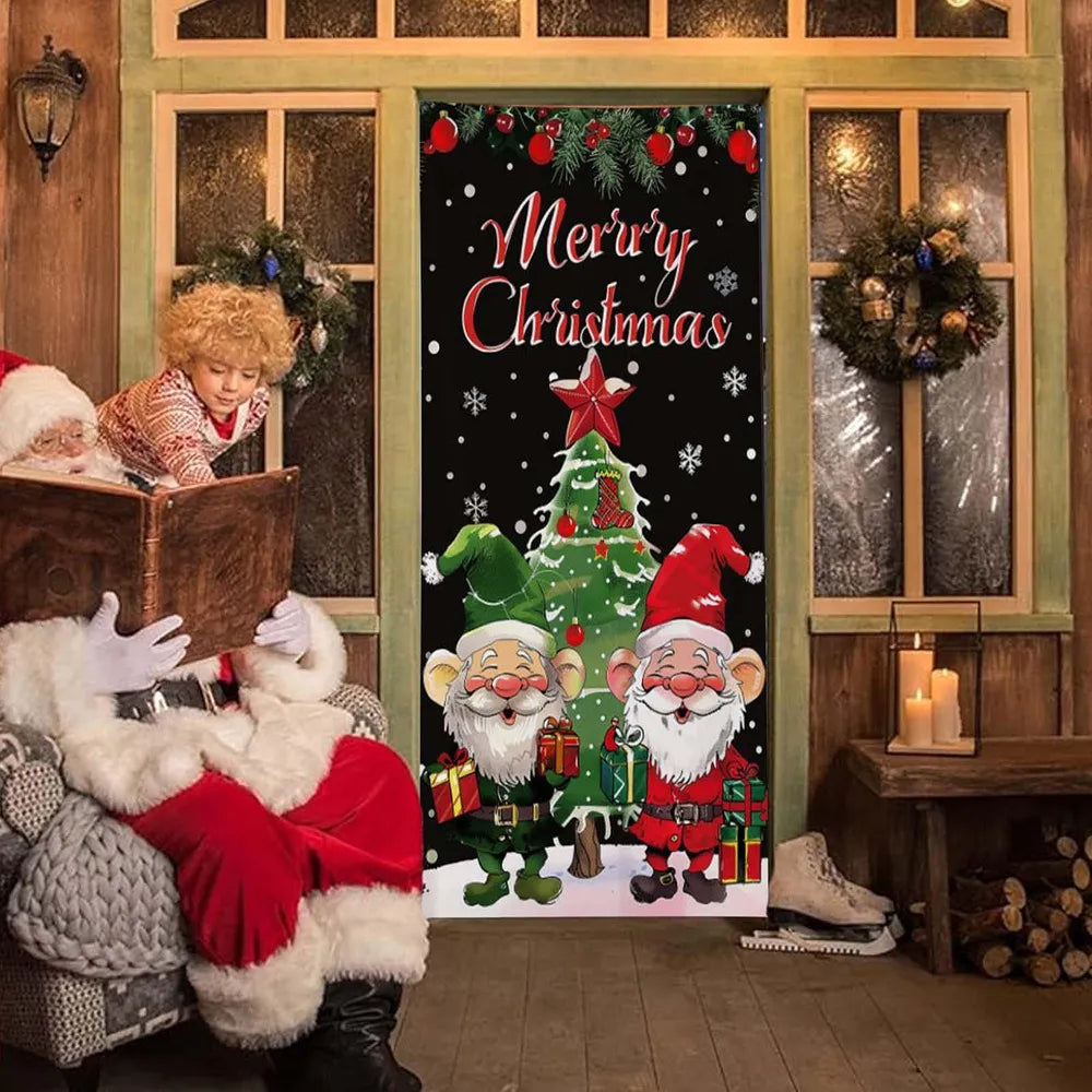 FUNDA NAVIDEÑA PARA PUERTA DE CASA | Diseño Santa Claus Reutilizable – Tiendas Victoria Brickmann