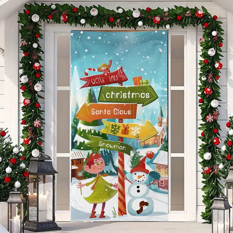 FUNDA  NAVIDEÑA PARA PUERTA DE CASA | Diseño Santa Claus Reutilizable – Tiendas Victoria Brickmann